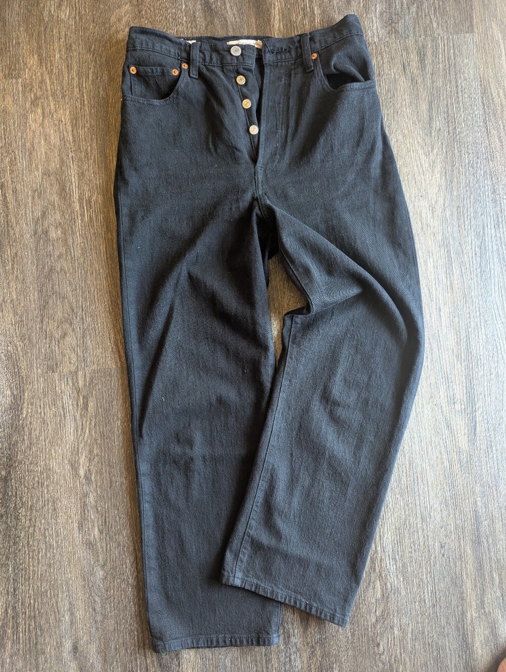 Levi's High-Rise Black Button-Fly Jeans